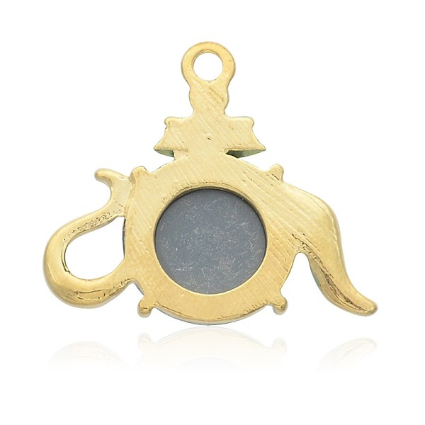 

PandaHall Tableware/Teapot Golden Plated Alloy Glass Pendants, with Rhinestones, Black, 26.5x30x5mm, Hole: 2.5mm Alloy+Glass Tableware Black