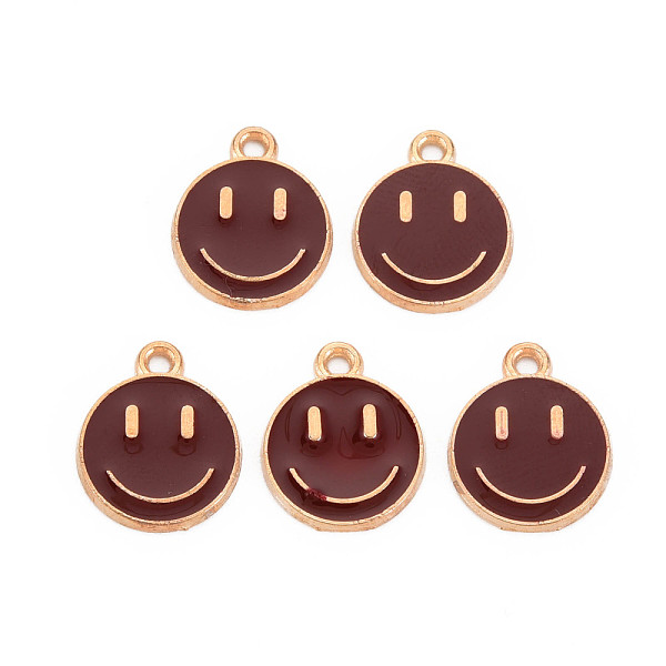 

PandaHall Alloy Enamel Charms, Cadmium Free & Lead Free, Smiling Face, Light Gold, Coconut Brown, 14.5x12x1.5mm, Hole: 1.5mm Alloy+Enamel...