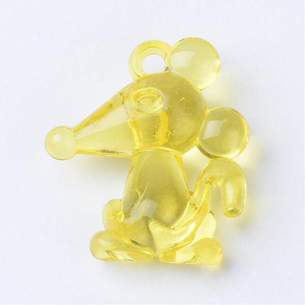 

PandaHall Transparent Acrylic Pendants, Mouse, Mixed Color, 31.5x28x11mm, Hole: 3mm, about 157pcs/500g Acrylic Mouse Multicolor