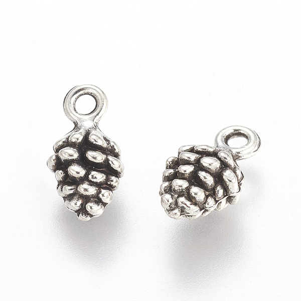 

PandaHall Antique Silver Tibetan Style Pine Cone Pendants, Cadmium Free & Lead Free, 13mm long, 7mm wide, 5.5mm thick, hole: 2mm Alloy Fruit