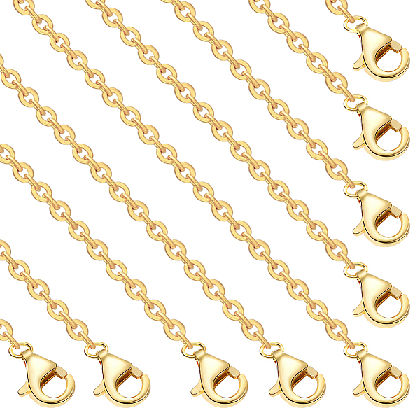 10Pcs Brass Cable Chain Necklaces Set