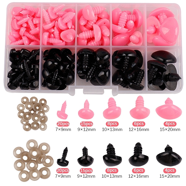 

PandaHall Plastic Craft Doll Safety Eyes, Stuffed Toy Eye, for DIY Doll Toys Puppet Plush Animal Making, Pink, 128x68x22mm, eye: 106pcs...