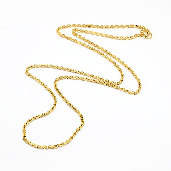 

PandaHall Fashionable 304 Stainless Steel Cable Chain Necklace Making, with Lobster Claw Clasps, Faceted, Golden, 23 inch~24 inch...