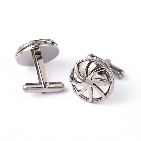 

PandaHall Flat Round 304 Stainless Steel Cufflinks, Stainless Steel Color, 21mm Stainless Steel Flat Round