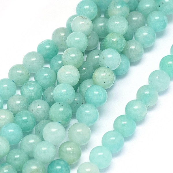 

PandaHall Natural Amazonite Beads Strands, Round, 6mm, Hole: 0.6mm, about 69~71pcs/strand, 15.3~15.7 inch(39~40cm) Amazonite Round