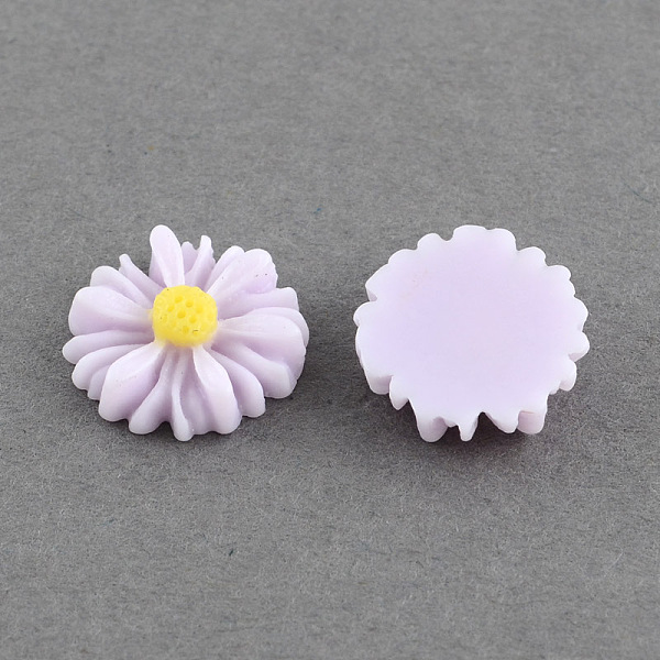 

PandaHall Flatback Hair & Costume Accessories Ornaments Resin Flower Daisy Decoden Cabochons, Lilac, 13x4mm Resin Flower Purple
