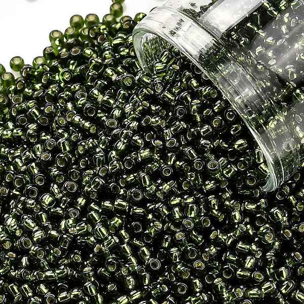 

PandaHall TOHO Round Seed Beads, Japanese Seed Beads, (37) Silver Lined Olivine, 11/0, 2.2mm, Hole: 0.8mm, about 5555pcs/50g Glass Green