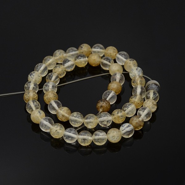 

PandaHall Round Glass Beads Strands, Gold, 10mm, Hole: 1mm, about 40pcs/strand, 15.7 inch Glass Round Gold