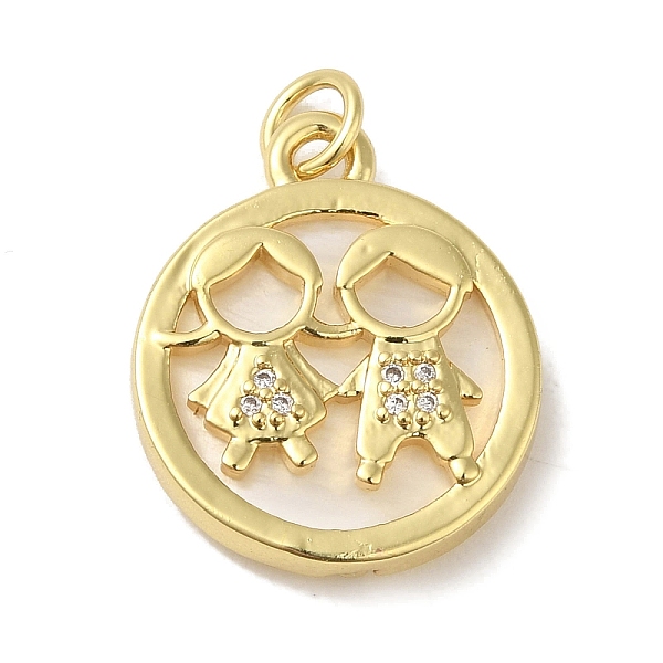 

PandaHall Rack Plating Brass Micro Pave Cubic Zirconia Pendants, with Shell, Cadmium Free & Lead Free, Long-Lasting Plated, Flat Round with..., Clear