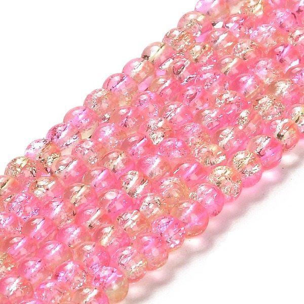 

PandaHall Spray Painted Crackle Glass Beads Strands, Round, Two Tone, Pearl Pink, 4mm, Hole: 1.1~1.3mm, about 200pcs/strand, 31.4 inch Glass...