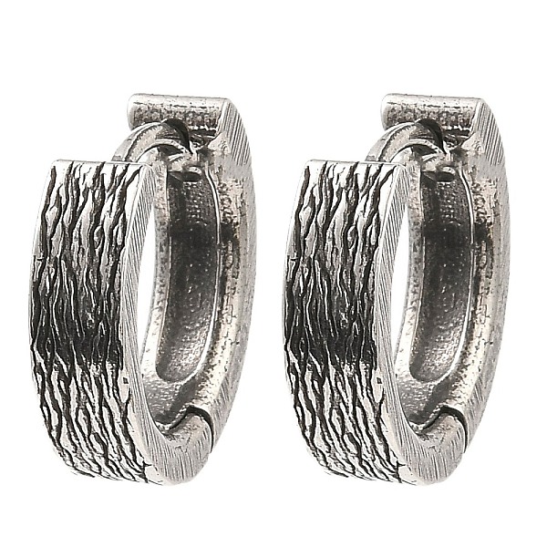 

PandaHall 316 Surgical Stainless Steel Hoop Earrings, Antique Silver, 15x16.5x4.5mm 316 Surgical Stainless Steel