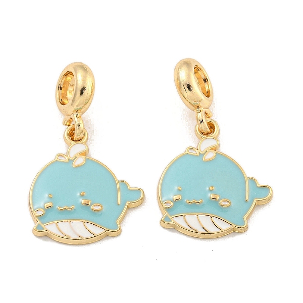 

PandaHall Rack Plating Alloy Enamel Whale European Dangle Charms, Large Hole Pendants, Golden, Cadmium Free & Nickel Free & Lead Free, Light...