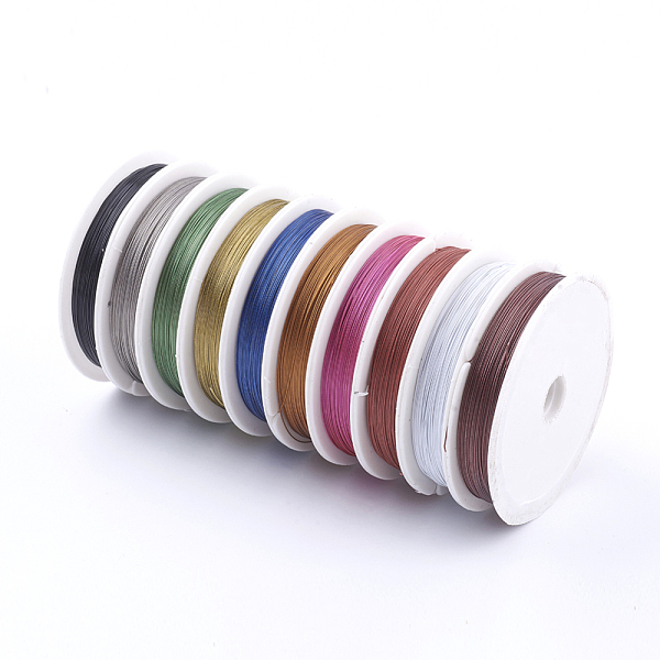 

PandaHall Tiger Tail Wire, Nylon-coated Stainless Steel Wire, Mixed Color, 0.38mm, about 164.04 Feet(50m)/roll Stainless Steel Round..., Multicolor