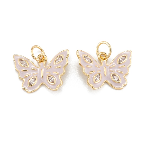 

PandaHall Brass Micro Pave Clear Cubic Zirconia Pendants, with Enamel and Jump Rings, Butterfly, Real 18K Gold Plated, 11.5x16x2.5mm, Hole..., Purple