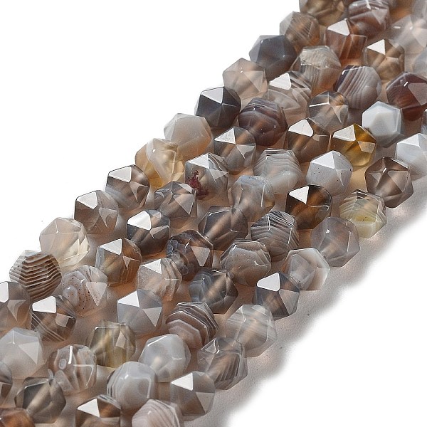 

PandaHall Natural Botswana Agate Beads Strands, Faceted, Star Cut Round Beads, 5.5~6x5.5~6x5.5~6mm, Hole: 1mm, about 66pcs/strand, 15.35...