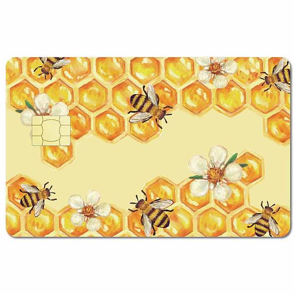 

PandaHall PVC Plastic Waterproof Card Stickers, Self-adhesion Card Skin for Bank Card Decor, Rectangle, Bees, 186.3x137.3mm Plastic Bees