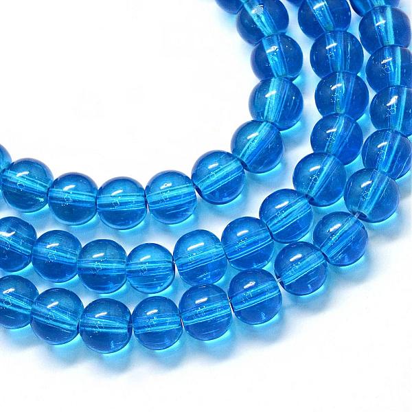 

PandaHall Baking Painted Transparent Glass Round Bead Strands, Royal Blue, 8.5~9mm, Hole: 1.5mm, about 100~105pcs/strand, 31.8 inch Glass...