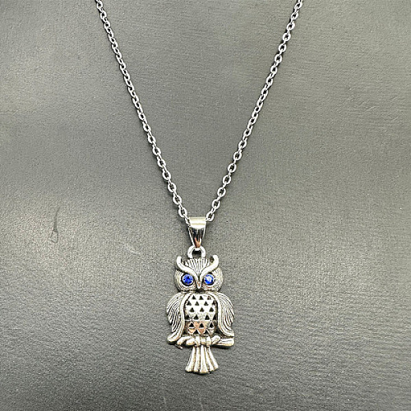 

PandaHall Alloy Pendant Necklaces, Owl, Blue, 19.69 inch(50cm) Alloy Owl Blue