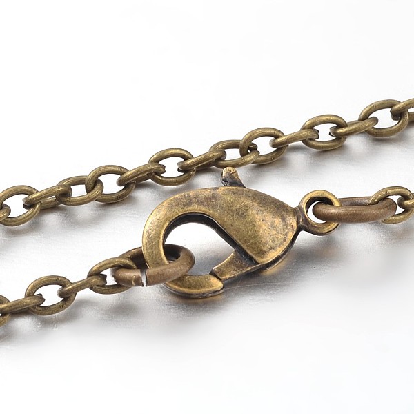 

PandaHall Iron Cable Chain Necklace Making, with Lobster Claw Clasps, Antique Bronze, 24 inch Iron