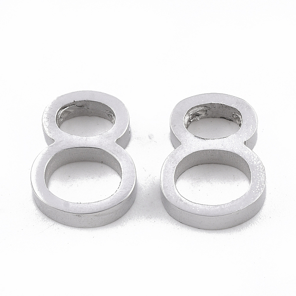 

PandaHall 304 Stainless Steel Pendants, Number, Stainless Steel Color, Num.8, 13x10x3mm, Hole: 1.8mm 304 Stainless Steel Number