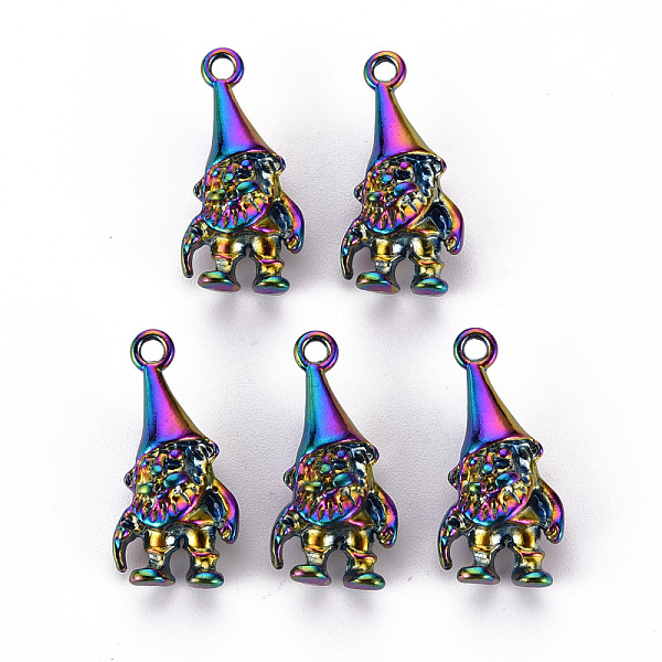 

PandaHall Alloy Pendants, Cadmium Free & Nickel Free & Lead Free, Santa Claus, Rainbow Color, 22.5x11x7mm, Hole: 1.6mm Alloy Human