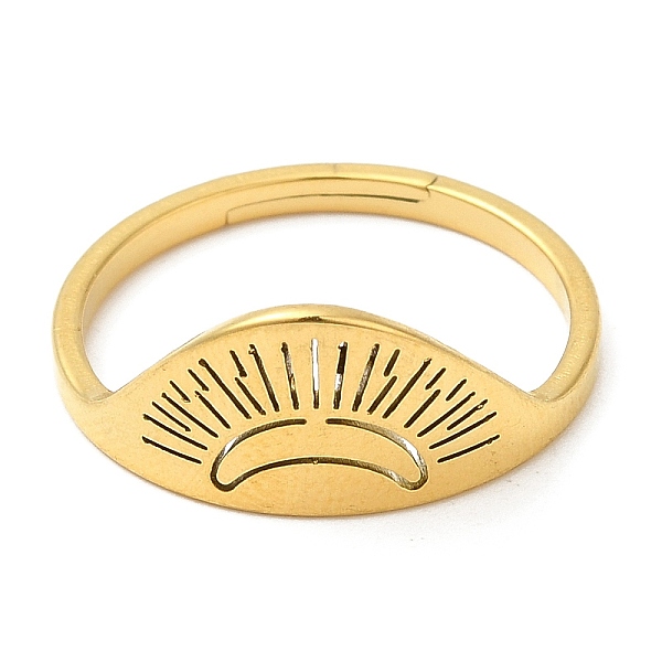 

PandaHall 304 Stainless Steel Adjustable Rings, Sun, Golden, US Size 6(16.5mm) 304 Stainless Steel