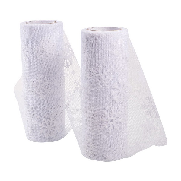 

PandaHall Snowflake Deco Mesh Ribbons, Tulle Fabric, Tulle Roll Spool Fabric For Skirt Making, White, 6 inch(15cm), about 10yards/roll...