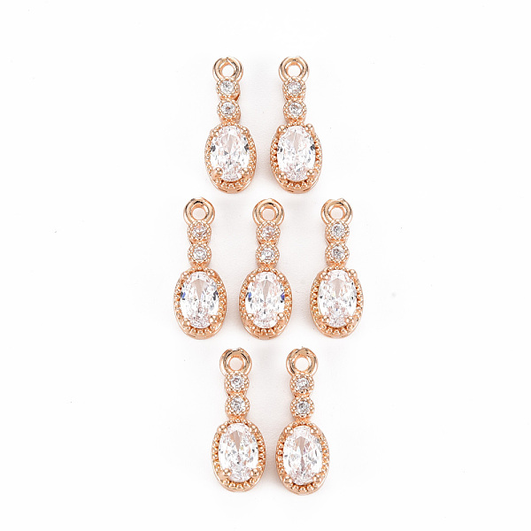 

PandaHall Rack Plating Brass Micro Pave Clear Cubic Zirconia Pendants, Long-Lasting Plated, Cadmium Free & Lead Free, Oval, Light Gold...