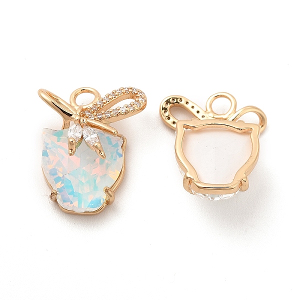 

PandaHall Brass with K9 Glass Pendants, Golden Cat with Bowknot Charms, Crystal AB, 19.5x16x9mm, Hole: 2.5mm K9 Glass Cat Shape Clear