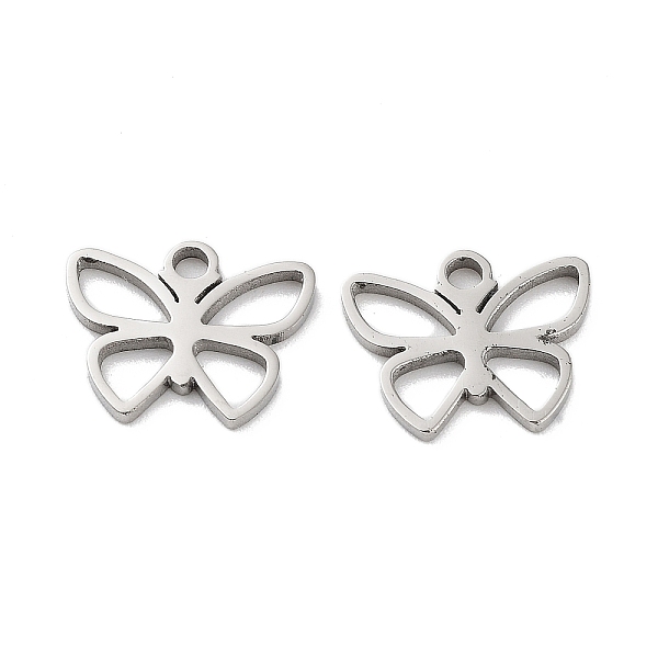 

PandaHall 316 Surgical Stainless Steel Charms, Laser Cut, Manual Polishing, Butterfly Charms, Stainless Steel Color, 14.5x12.5x1mm, Hole...