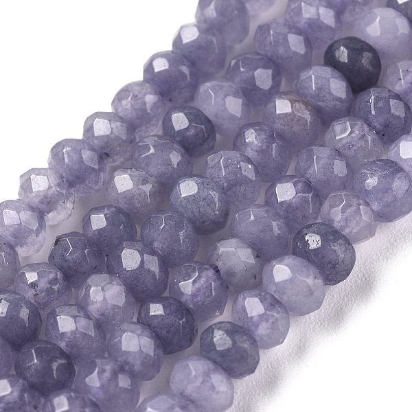 

PandaHall Dyed Natural Malaysia Jade Rondelle Beads Strands, Faceted, Slate Blue, 4x2~3mm, Hole: 1mm, about 115pcs/strand, 14 inch Malaysia...