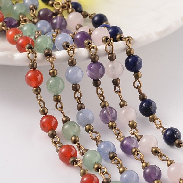 Runde Natürlichen Edelstein Handgemachte Perlenketten
