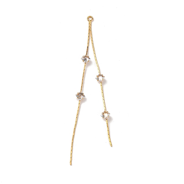 Brass Micro Pave Clear Cubic Zirconia Big Pendants