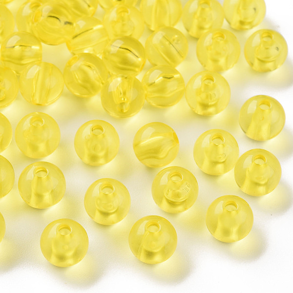

PandaHall Transparent Acrylic Beads, Round, Yellow, 8x7mm, Hole: 2mm, about 1745pcs/500g Acrylic Round Yellow
