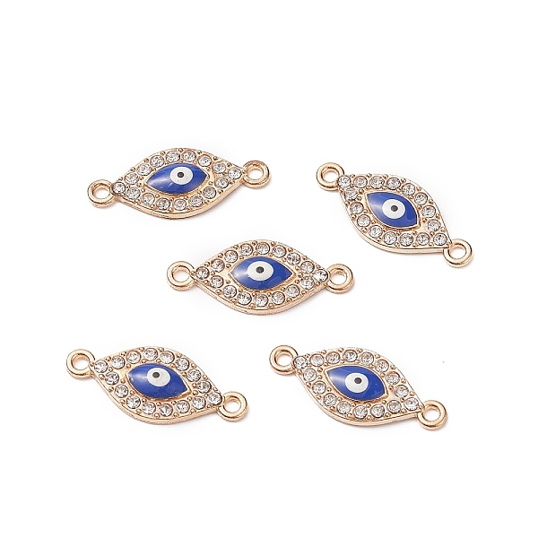

PandaHall Light Gold Plated Alloy Links, with Crystal Rhinestone and Enamel, Evil Eye, Blue, 26x11x2.5mm, Hole: 1.8mm Alloy...