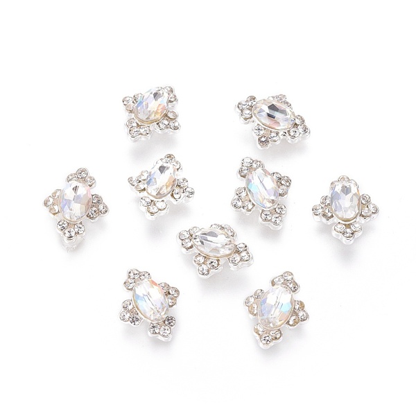 

PandaHall Alloy Cabochons, Nail Art Decoration Accessories, with Glass Rhinestones, Platinum, Crystal AB, 12x9mm Alloy+Rhinestone Cross..., Clear