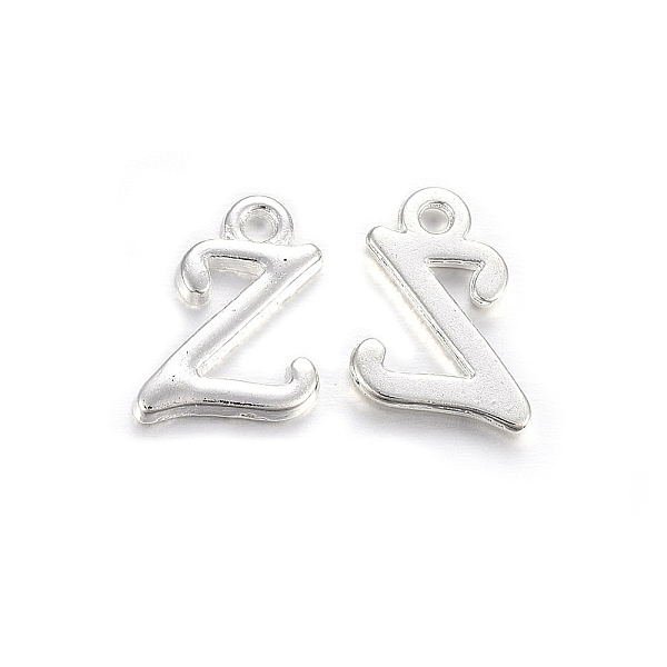

PandaHall Silver Color Plated Alloy Letter Pendants, Rack Plating, Cadmium Free & Lead Free, Letter.Z, 13x10x2mm, Hole: 1.5mm Alloy Letter