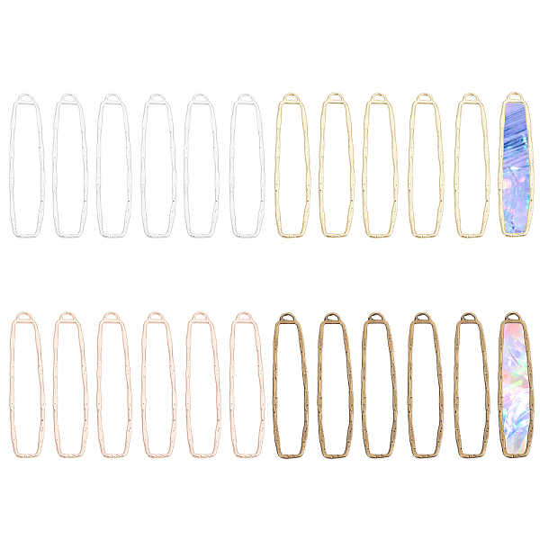 

PandaHall CHGCRAFT 24Pcs 4 Colors Alloy Open Back Bezel Big Pendants, For DIY UV Resin, Epoxy Resin, Pressed Flower Jewelry, Rectangle...