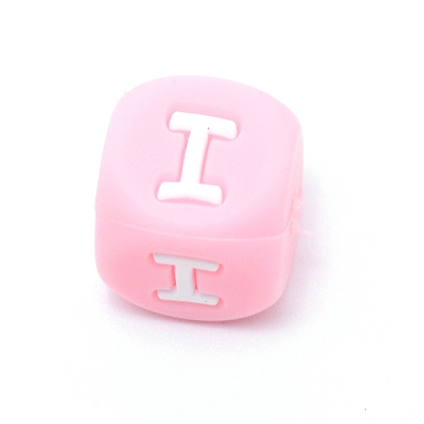 

PandaHall Silicone Alphabet Beads for Bracelet or Necklace Making, Letter Style, Pink Cube, Letter.I, 12x12x12mm, Hole: 3mm Silicone Letter...