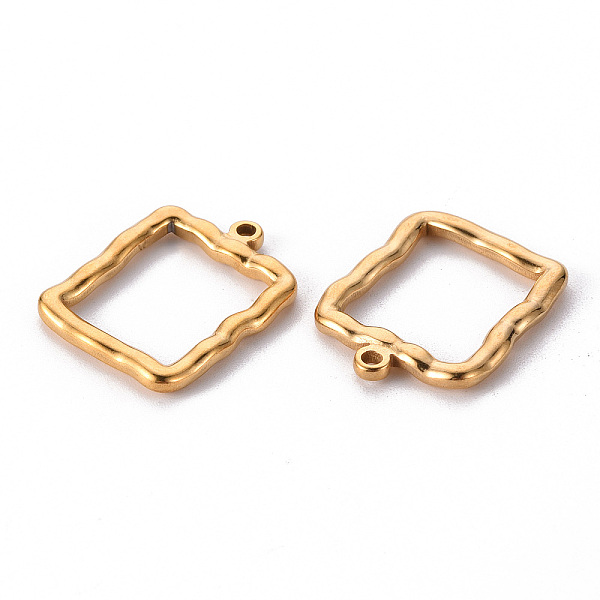 

PandaHall 304 Stainless Steel Open Back Bezel Pendants, For DIY UV Resin, Epoxy Resin, Pressed Flower Jewelry, Square, Golden, 25.5x20.5x3mm...