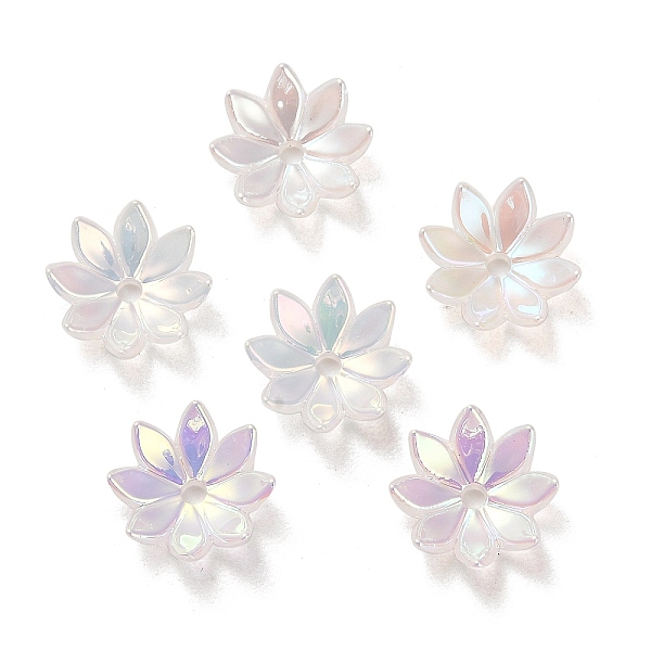 

PandaHall ABS Acrylic Caps, Flower, Multi-Petal, White, 10x10x3mm, Hole: 1.5mm Acrylic White