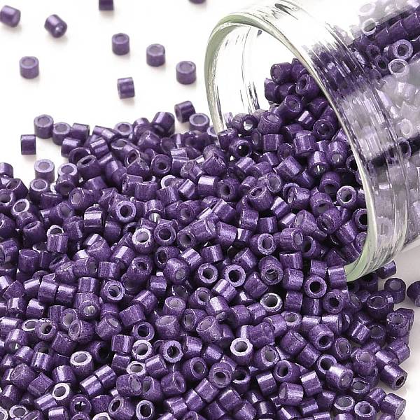 

PandaHall Cylinder Seed Beads, Opaque Colours Luster, Uniform Size, Indigo, 2x1.5mm, Hole: 0.8mm, about 40000pcs/bag, about 450g/bag Glass..., Purple