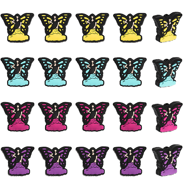 

PandaHall CHGCRAFT 20Pcs 4 Colors Silicone Beads, DIY Nursing Necklaces and Bracelets Making, Chewing Pendants For Teethers, Woman with..., Multicolor