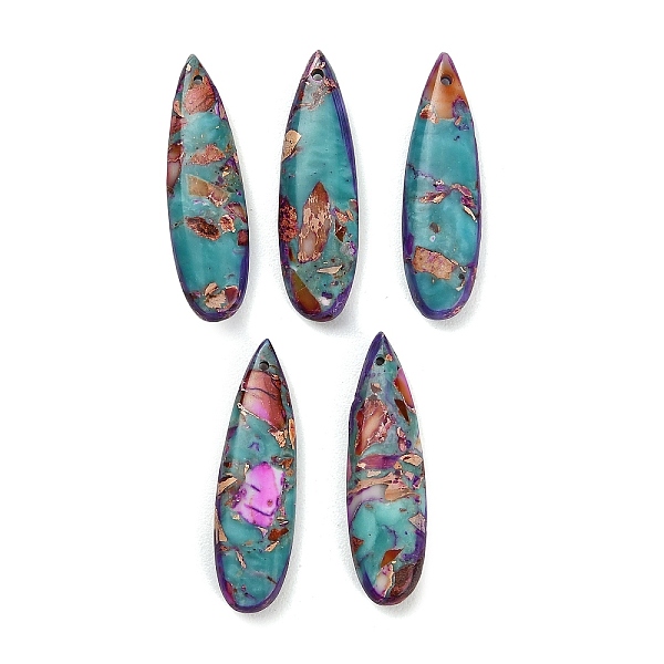 Dyed Synthetic Imperial Jasper Pendants