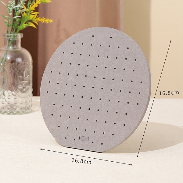 

PandaHall Velvet Earring Display Stands, Jewelry Display Rack, with Wood, Round, Light Grey, 16.8x16.8cm Velvet Round