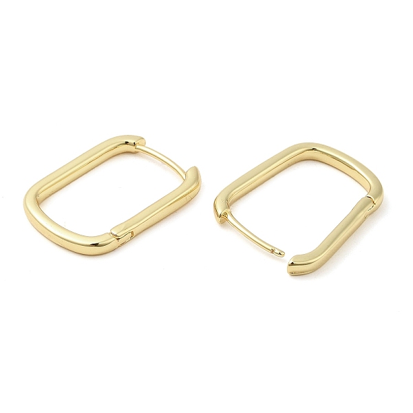 

PandaHall Rack Plating Brass Hoop Earrings, Long-Lasting Plated, Cadmium Free & Lead Free, Oval, Real 18K Gold Plated, 22x16x2mm Brass...