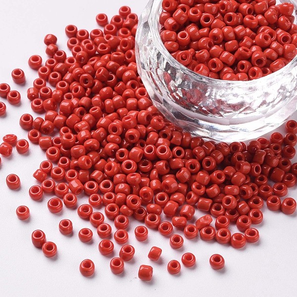 

PandaHall 8/0 Glass Seed Beads, Opaque Colours Seed, Small Craft Beads for DIY Jewelry Making, Round, Round Hole, Red, 8/0, 3mm, Hole: 1mm...