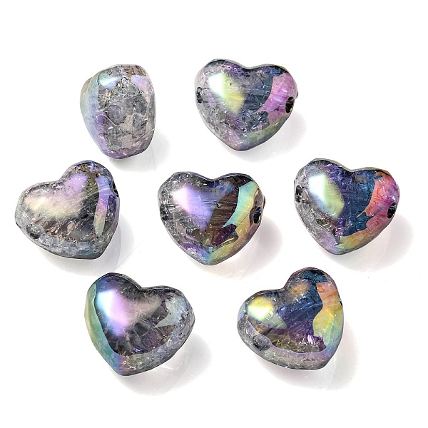 

PandaHall Transparent Crackle Acrylic Beads, Gradient Color, Heart, Light Grey, 19x22x14mm, Hole: 3.5mm Acrylic Heart