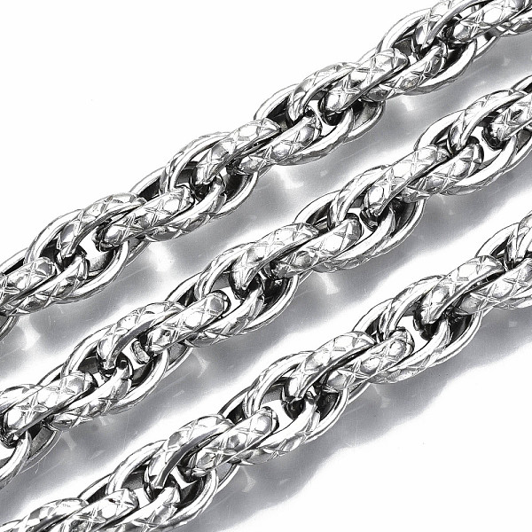 

PandaHall 304 Stainless Steel Rope Chains, with Spool, Unwelded, Stainless Steel Color, 14.5x10.7x3.3mm, about 16.4 Feet(5m)/roll 304...