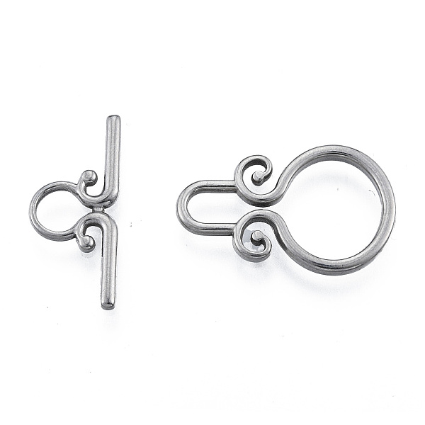

PandaHall 304 Stainless Steel Toggle Clasps, Ring, Stainless Steel Color, Bar: 22x9.5x1.5mm, Hole: 1.5mm, Ring: 23x14.5x1.5mm, Hole...